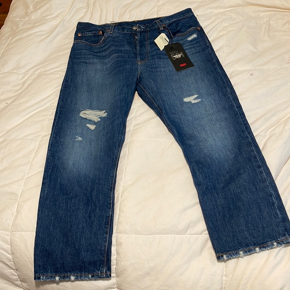 Women’s Original Cropped Levi’s High Rise Straight Leg Jeans Denim